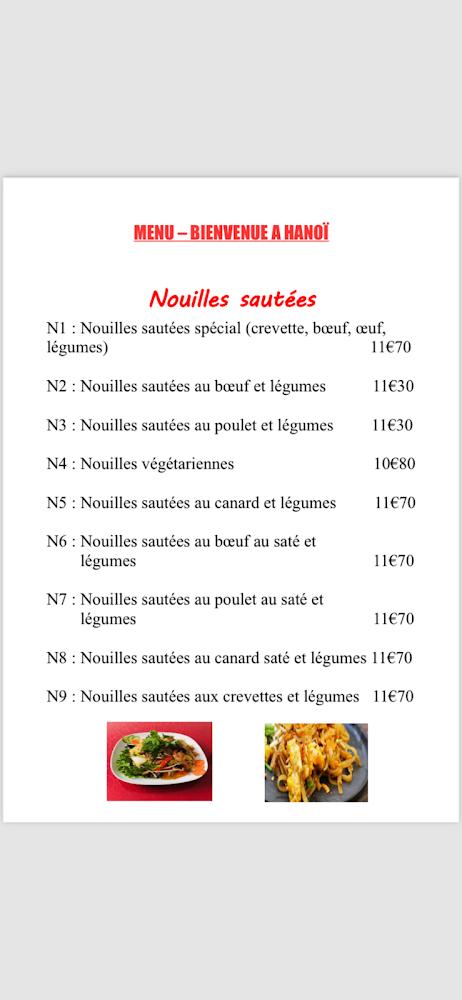 BIENVENUE À HANOÏ - Menu Image 1