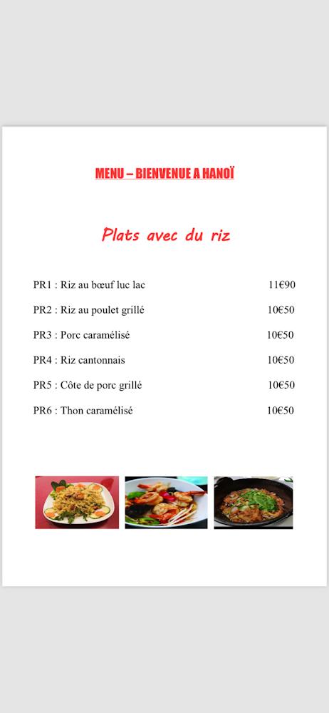 BIENVENUE À HANOÏ - Menu Image 3